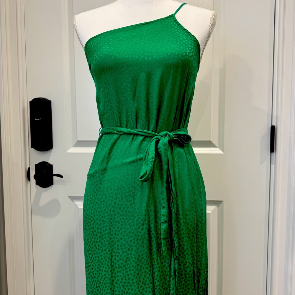 BCBG, Elegant Green One-Shoulder Dress